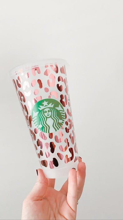Full Wrap Leopard Print Reusable Starbucks Cup