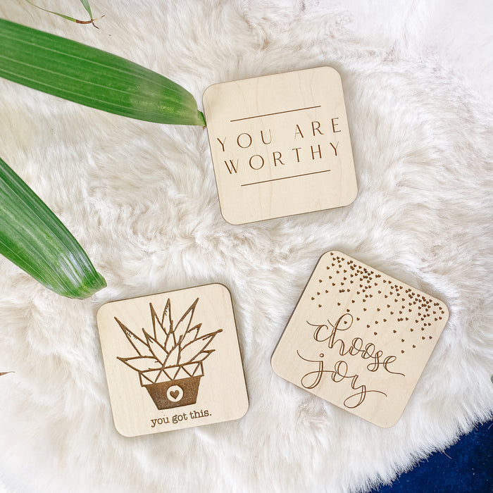 Engraved Mini Desk Reminders (Multiple Designs)