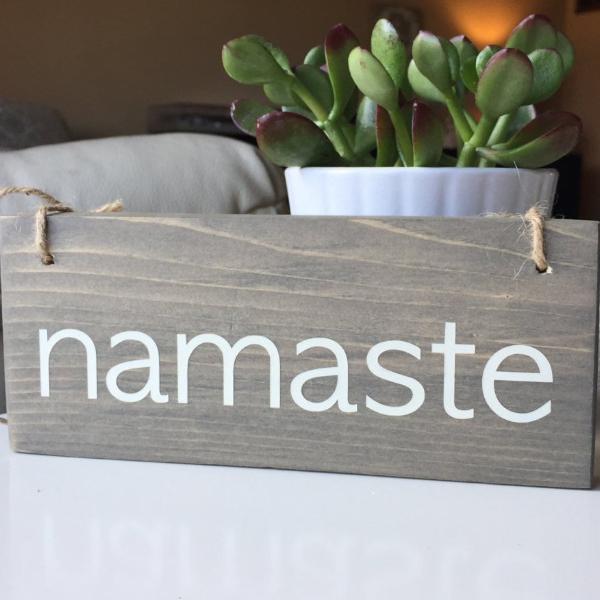 Namaste Sign, Light In Me Sign, Namaste Decor, Yoga Decor, Yoga Sign, Yoga Studio Decor, Yoga Class, Yoga Inspiration, Yoga Desk Sign