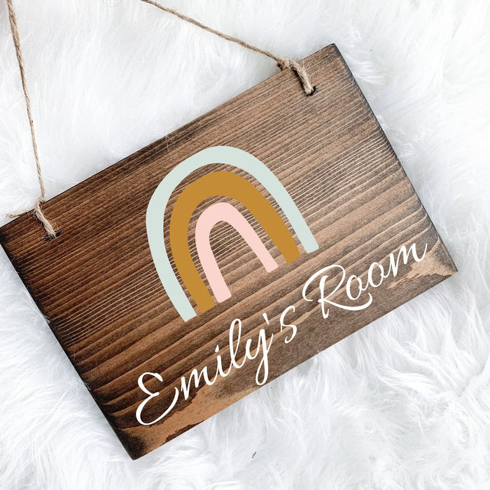 Nursery Room Sign, Little Girl's Room Sign, Rainbow Nursery Decor, Rainbow Door Sign, Custom Name Door Sign, Custom Name Sign