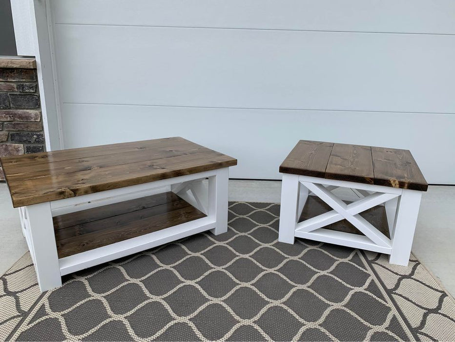 Farmhouse Style Coffee Table + End Table Set | Furniture 5