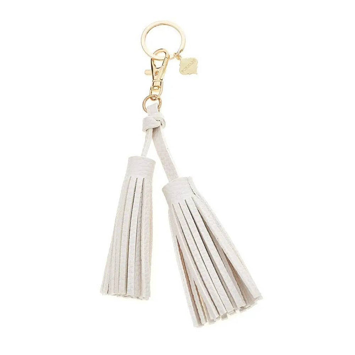 Large Faux Leather Double Tassel | Keychain