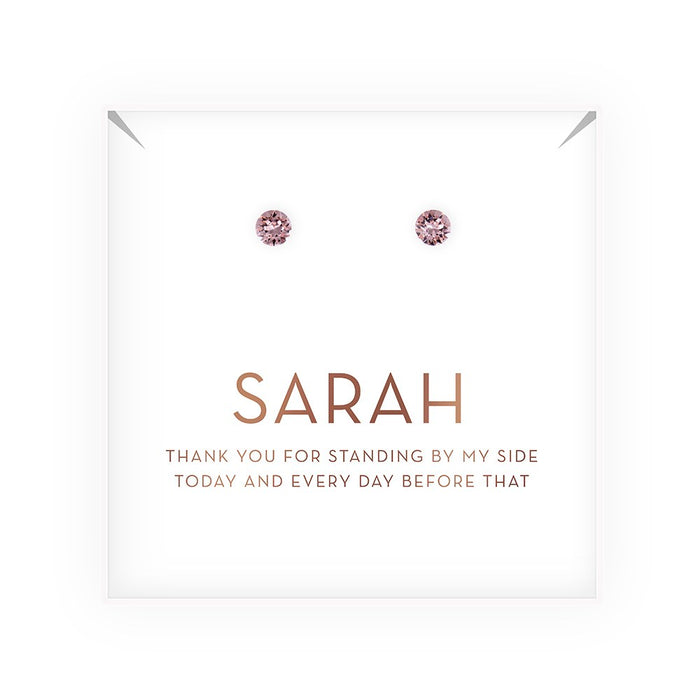 Swarovski Crystal Round Stud Earrings | Bridesmaid Gift