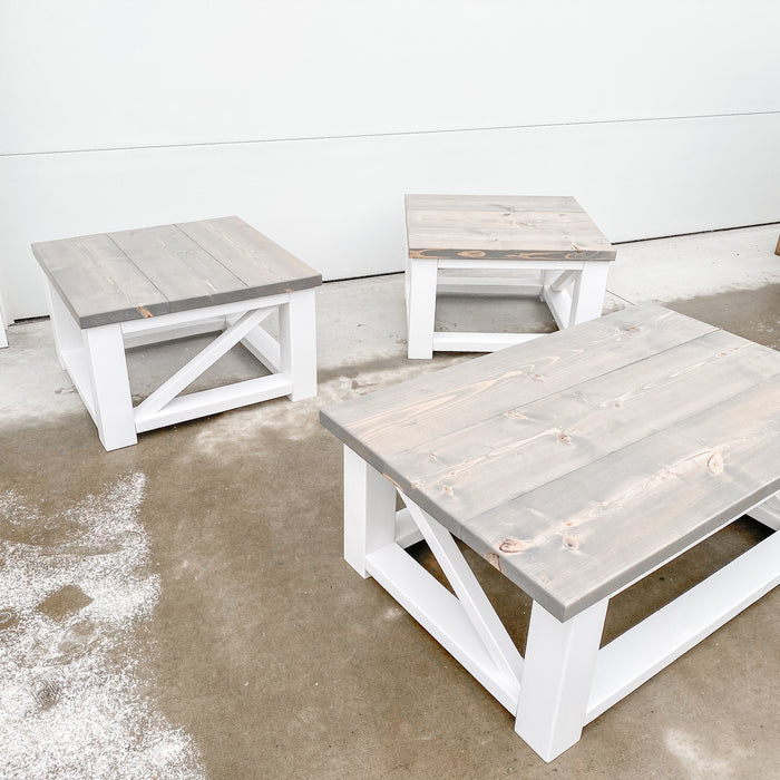 Farmhouse Style Coffee Table + End Table Set | Furniture 2