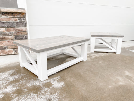 Farmhouse Style Coffee Table + End Table Set | Furniture