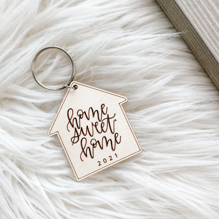 Realtor Closing Gifts (set of 10) - Home Sweet Home 2021 | Wooden Engraved Keychain