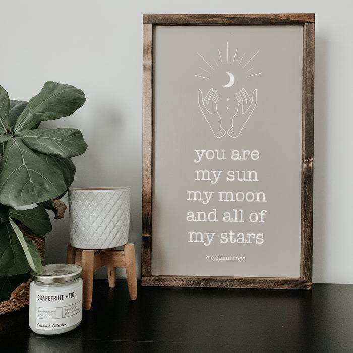 (Ready to Ship) You Are My Sun, My Moon and All of My Stars | Framed Sign