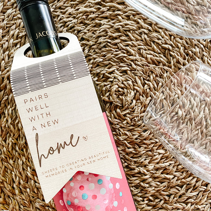 Pairs Well With a New Home | Engraved Personalized Bottle Tag