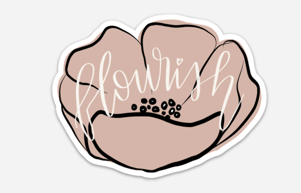 Flourish Floral Sticker | Waterproof Vinyl Sticker