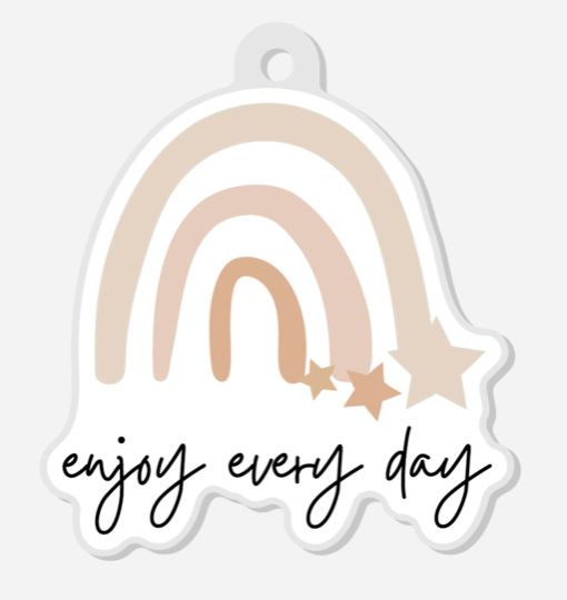 Enjoy Every Day Rainbow Keychain