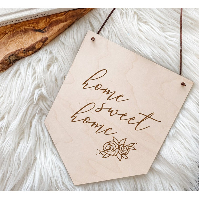 Home Sweet Home | Engraved Wood Banner