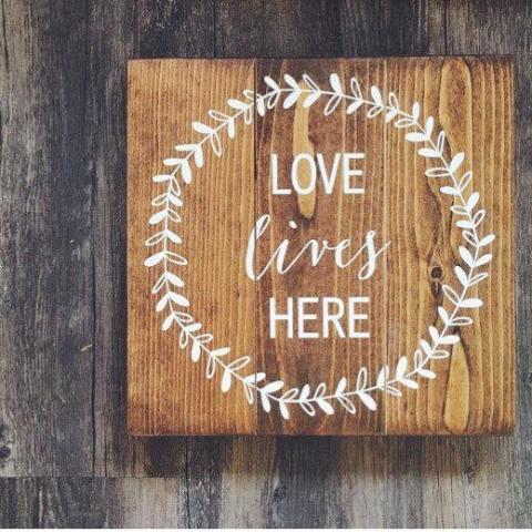 Love Lives Here, New Home Gift, Housewarming Gift, Home Decor, Wedding Gift, Love Decor, Love Lives Here Sign, Love Wall Art, Love Sign