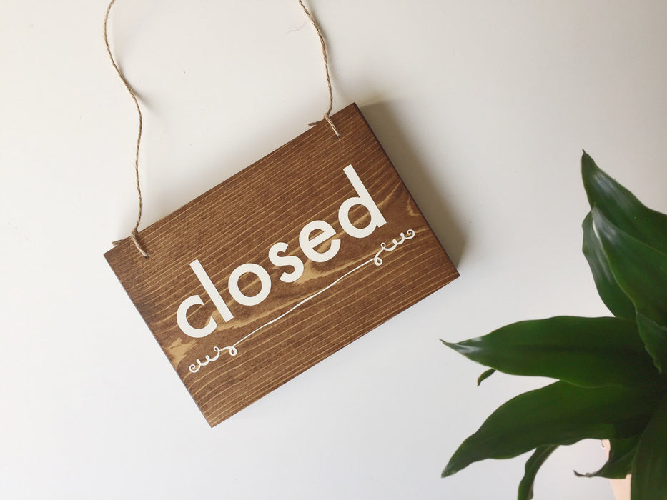 Reversible Open & Closed Sign, Do Not Disturb, Open and Closed Sign, Yoga Studio Decor, Studio Open Sign, Small Open Sign, In Session Sign