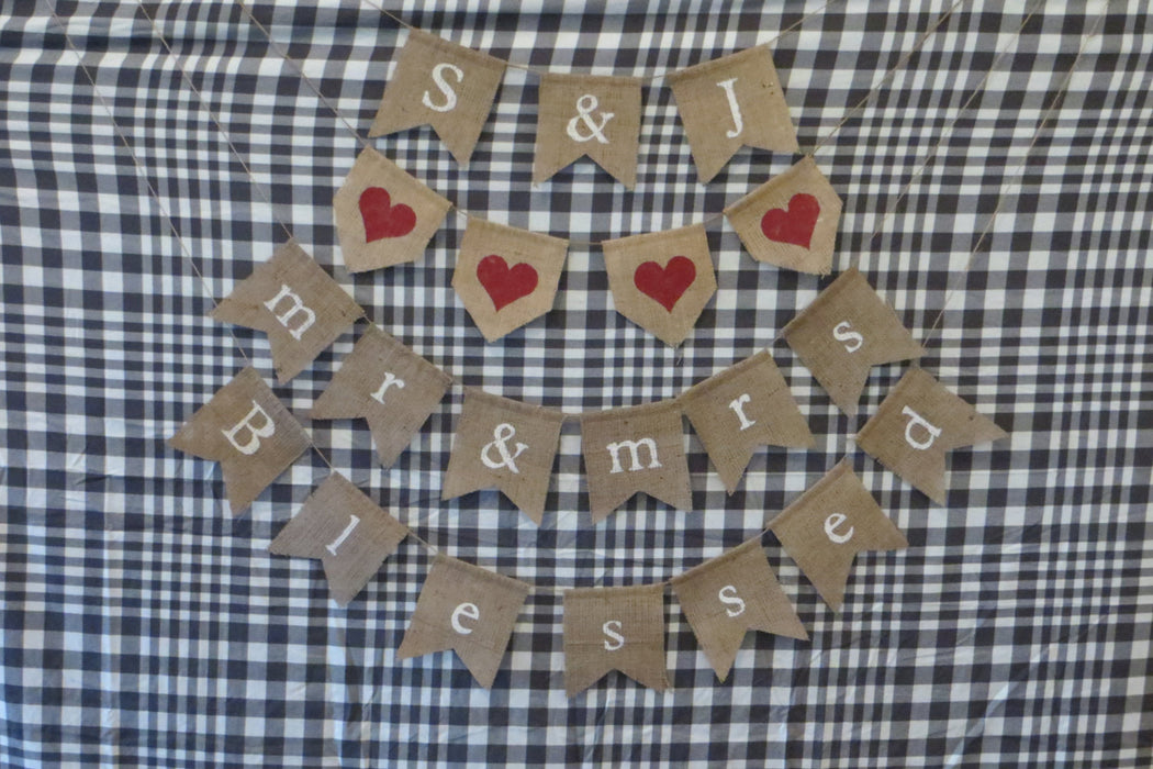 Mr & Mrs Banner, Mr and Mrs Bunting, Wedding Banner, Wedding Photo Prop, Love Banners, Rustic Wedding, Wedding Bunting