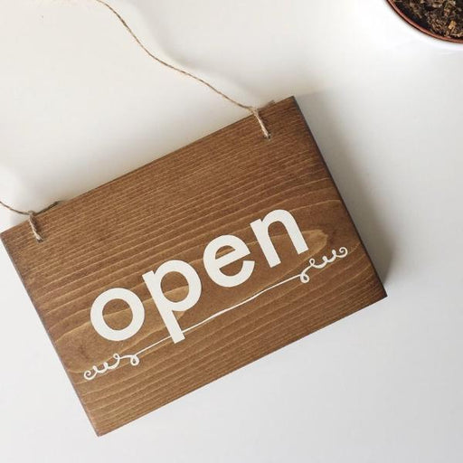 Reversible Open & Closed Sign, Do Not Disturb, Open and Closed Sign, Yoga Studio Decor, Studio Open Sign, Small Open Sign, In Session Sign