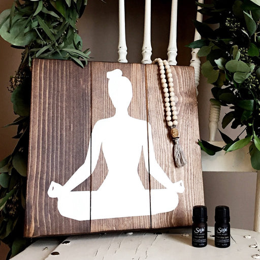 Yoga Girl Sign, Yoga Decor, Yoga Studio Decor, Yoga Silhouette, Yogi Silhouette, Yogi Girl, Meditation Room Decor, Meditating Girl