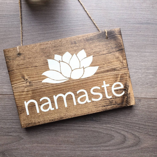 Namaste Hanging Sign, Yogi Sign, Yoga Sign, Namaste Sign, Yoga Decor, Yoga Studio Decor, Yogi Decor, Meditation Room Decor, Wooden Wall Art