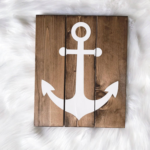 Nautical Wooden Sign, Anchor Wooden Sign, White Anchor, White Nautical Decor, Woodland Decor, Nautical Decor, Nautical Nursery, Coastal