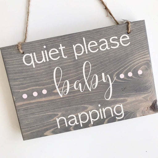 Quiet Please Baby Napping Sign, Quiet Please Sign, Baby Napping, Baby Sleeping, Do Not Ring Doorbell Sign, New Mom Gift, New Mom, Baby Gift