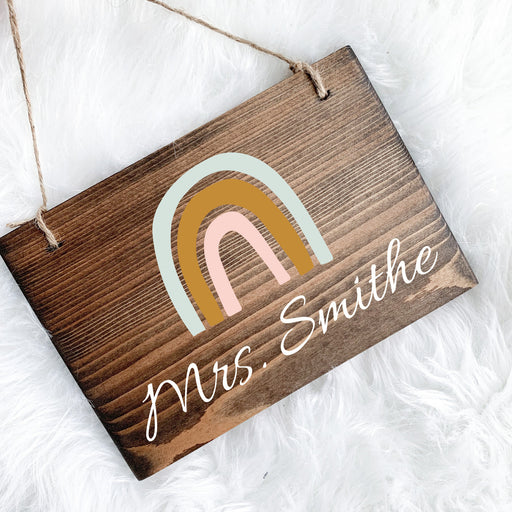 Teacher Door Sign, Teacher Name Sign, Teacher Name Door Sign, Cute Teacher Door Sign, Rainbow Teacher Door Sign, Rainbow Office Sign,