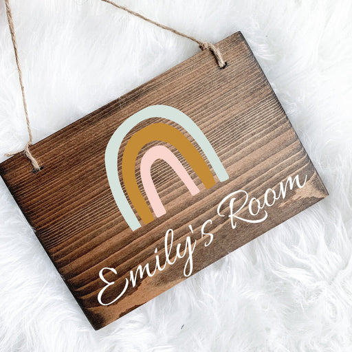 Nursery Room Sign, Little Girl&#39;s Room Sign, Rainbow Nursery Decor, Rainbow Door Sign, Custom Name Door Sign, Custom Name Sign