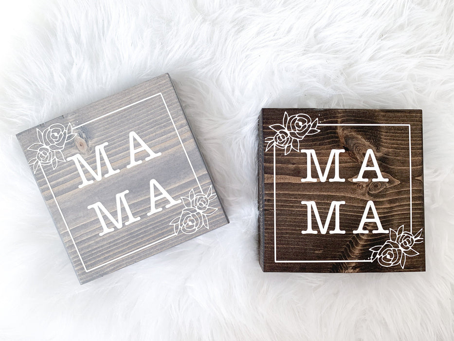 Mama Floral Sign | Desk Block