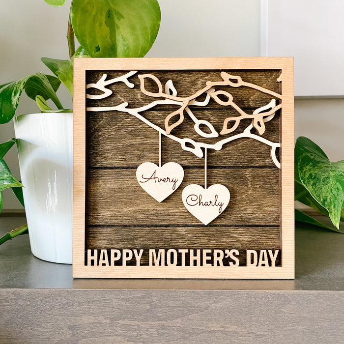 Happy Mother's Day Keepsake, Mother's Day Keepsake Sign, Family Name Keepsake Sign, Custom Mother's Day Gift, Custom Mother's Day Sign