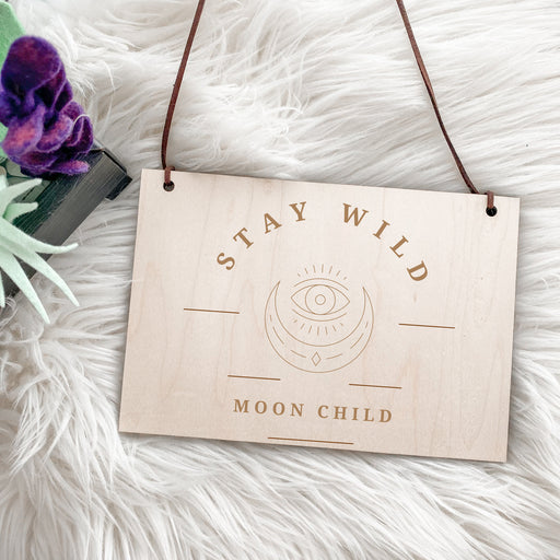 Engraved Stay Wild Sign, Yogi Sign, Yoga Sign, Namaste Sign, Yoga Decor, Yoga Studio Decor, Yogi Decor, Meditation Room Decor, Wooden Art