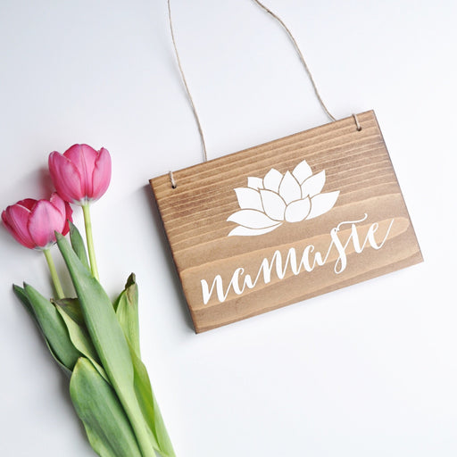 Namaste Sign, Hanging Yoga Sign, Hanging Namaste Sign, Namaste Decor, Yoga Studio Decor, Yoga Sign, Small Yoga Sign, Yoga Decor, Yogi Sign